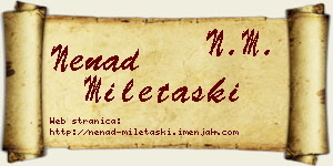 Nenad Miletaški vizit kartica